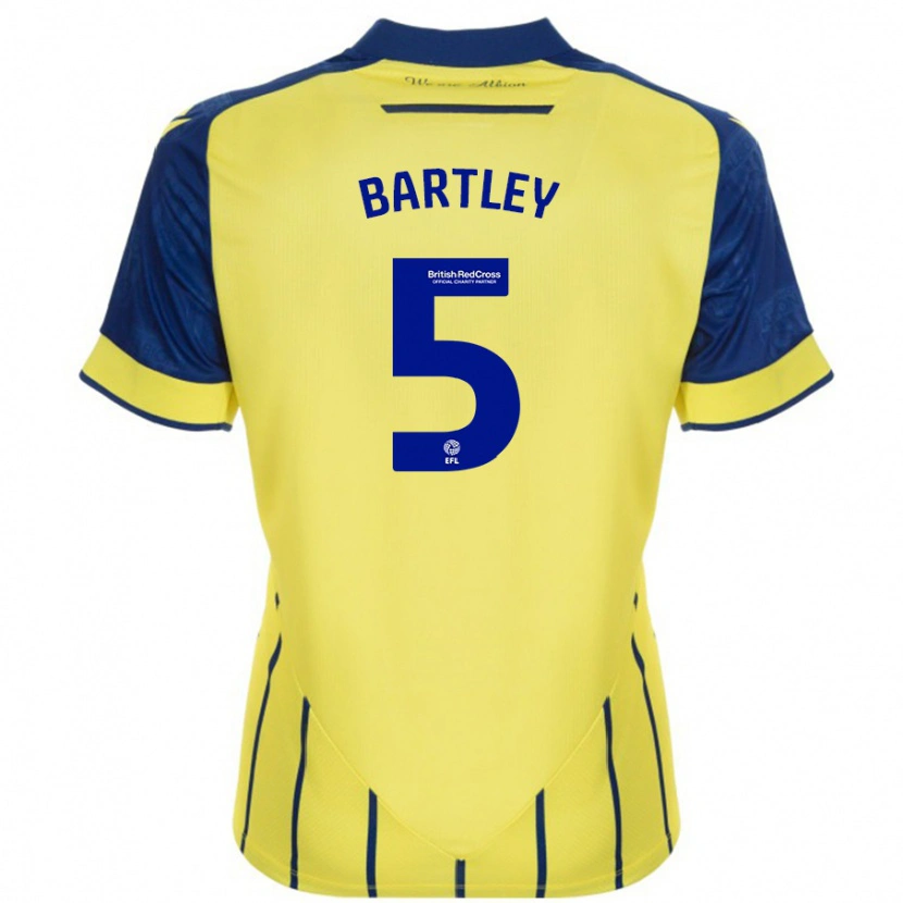 Danxen Barn Kyle Bartley #5 Gul Blå Bortetrøye Drakt Trøye 2024/25 Skjorter T-Skjorte
