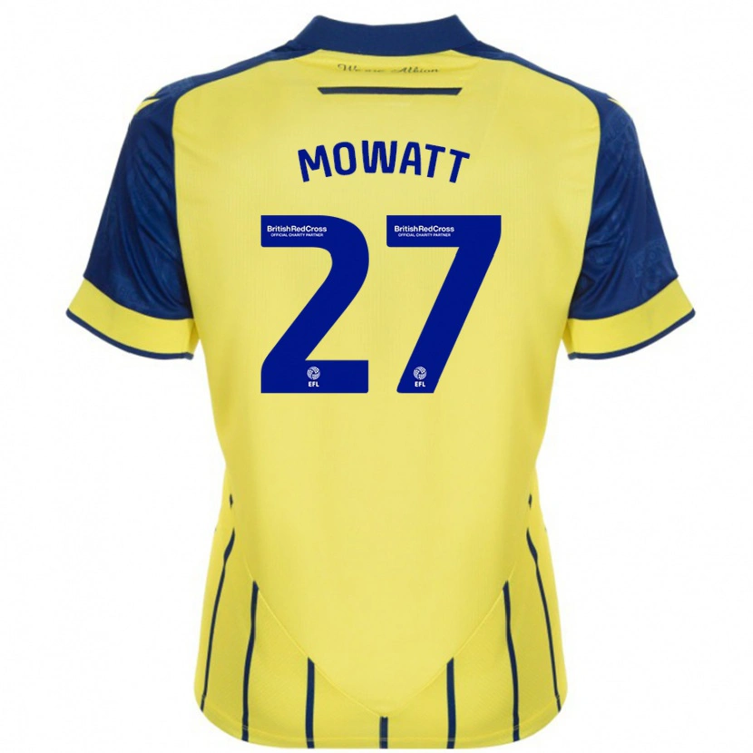 Danxen Barn Alex Mowatt #27 Gul Blå Bortetrøye Drakt Trøye 2024/25 Skjorter T-Skjorte