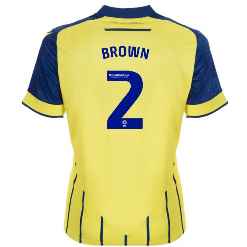 Danxen Barn Ashlee Brown #2 Gul Blå Bortetrøye Drakt Trøye 2024/25 Skjorter T-Skjorte