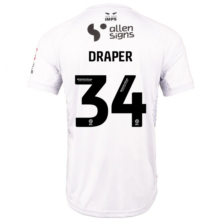 Danxen Barn Freddie Draper #34 Rød Hvit Bortetrøye Drakt Trøye 2024/25 Skjorter T-Skjorte