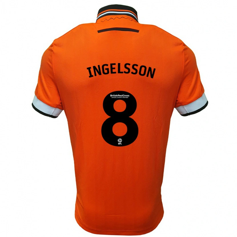 Danxen Barn Svante Ingelsson #8 Oransje Hvit Bortetrøye Drakt Trøye 2024/25 Skjorter T-Skjorte