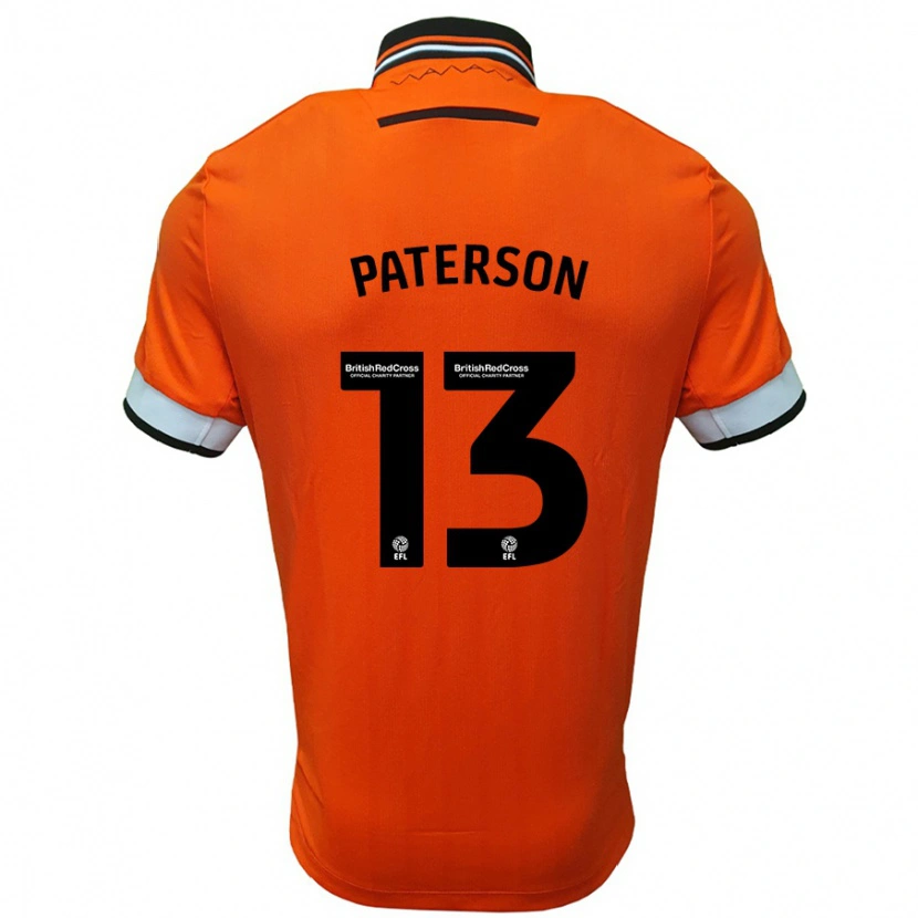 Danxen Barn Callum Paterson #13 Oransje Hvit Bortetrøye Drakt Trøye 2024/25 Skjorter T-Skjorte