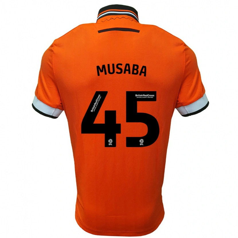Danxen Barn Anthony Musaba #45 Oransje Hvit Bortetrøye Drakt Trøye 2024/25 Skjorter T-Skjorte