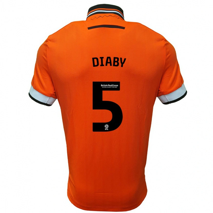 Danxen Barn Bambo Diaby #5 Oransje Hvit Bortetrøye Drakt Trøye 2024/25 Skjorter T-Skjorte