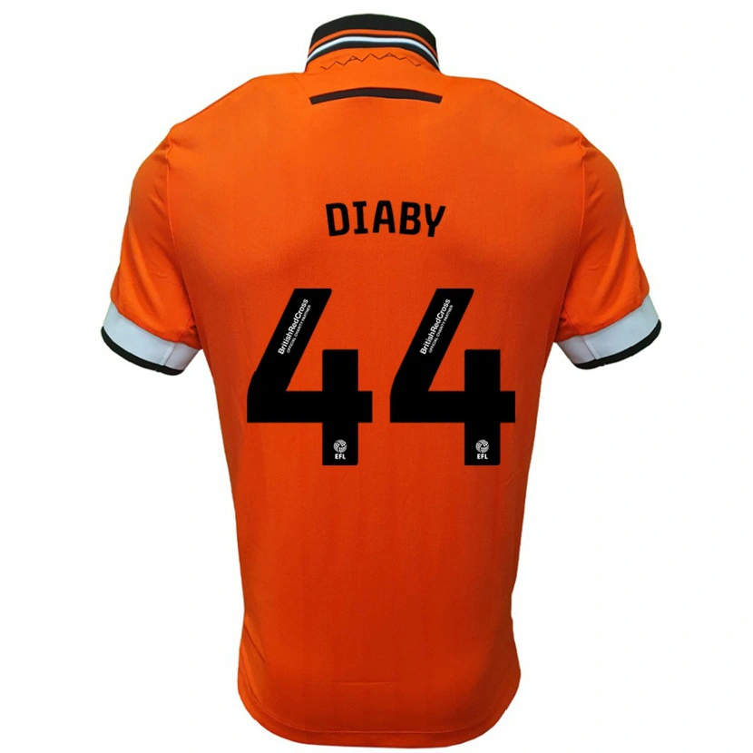 Danxen Barn Momo Diaby #44 Oransje Hvit Bortetrøye Drakt Trøye 2024/25 Skjorter T-Skjorte