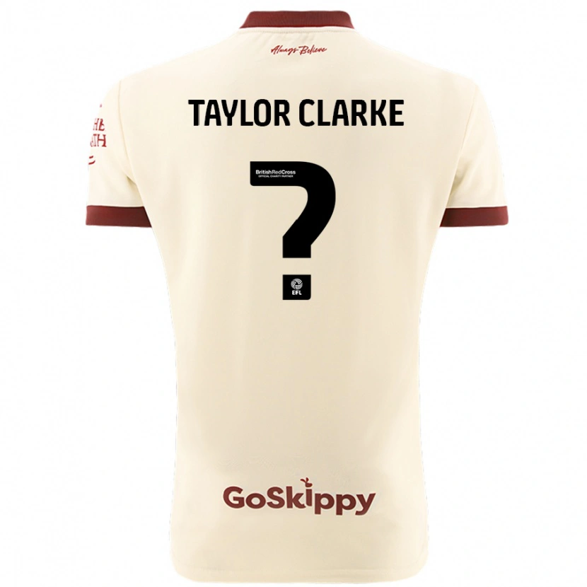 Danxen Barn Omar Taylor-Clarke #0 Kremhvit Bortetrøye Drakt Trøye 2024/25 Skjorter T-Skjorte
