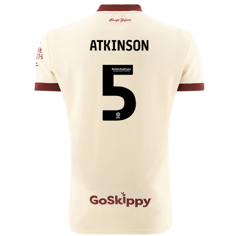 Danxen Barn Rob Atkinson #5 Kremhvit Bortetrøye Drakt Trøye 2024/25 Skjorter T-Skjorte