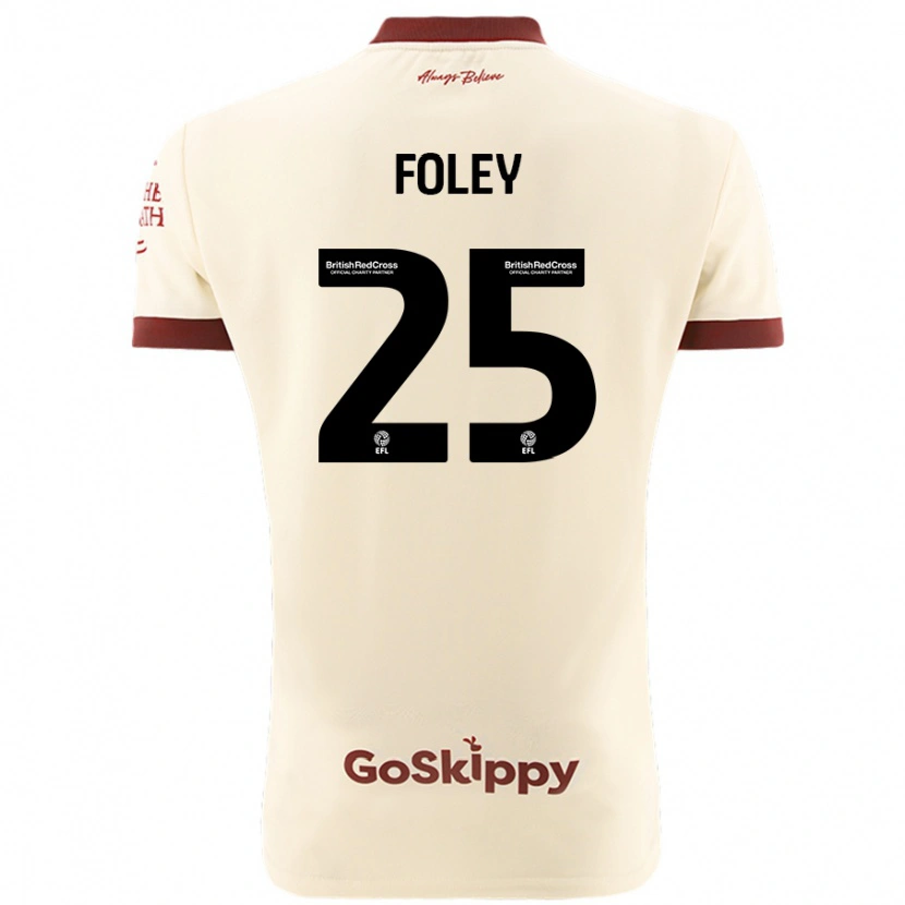 Danxen Barn Erin Foley #25 Kremhvit Bortetrøye Drakt Trøye 2024/25 Skjorter T-Skjorte