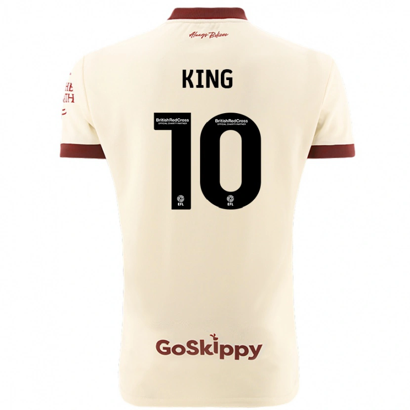 Danxen Barn Andy King #10 Kremhvit Bortetrøye Drakt Trøye 2024/25 Skjorter T-Skjorte