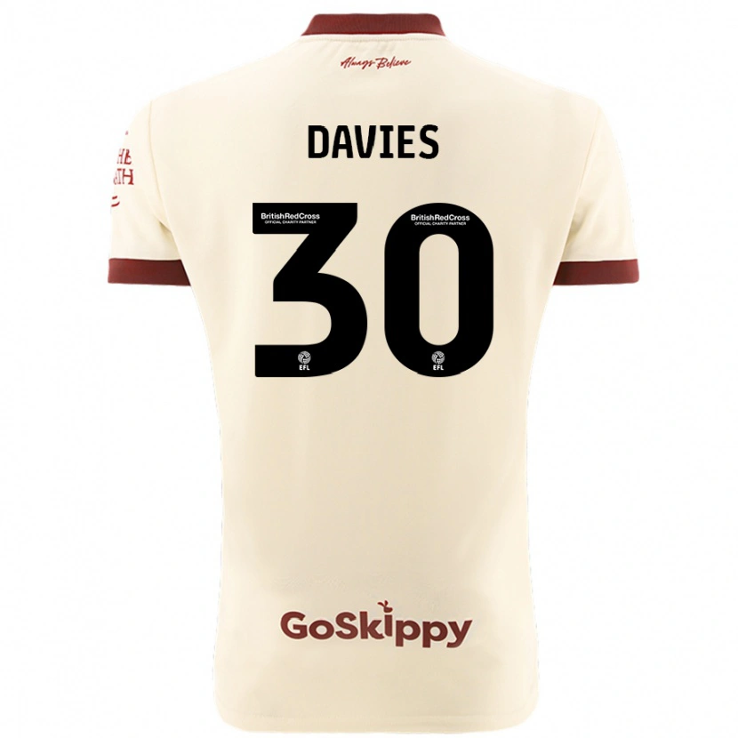 Danxen Barn Yasmin Davies #30 Kremhvit Bortetrøye Drakt Trøye 2024/25 Skjorter T-Skjorte