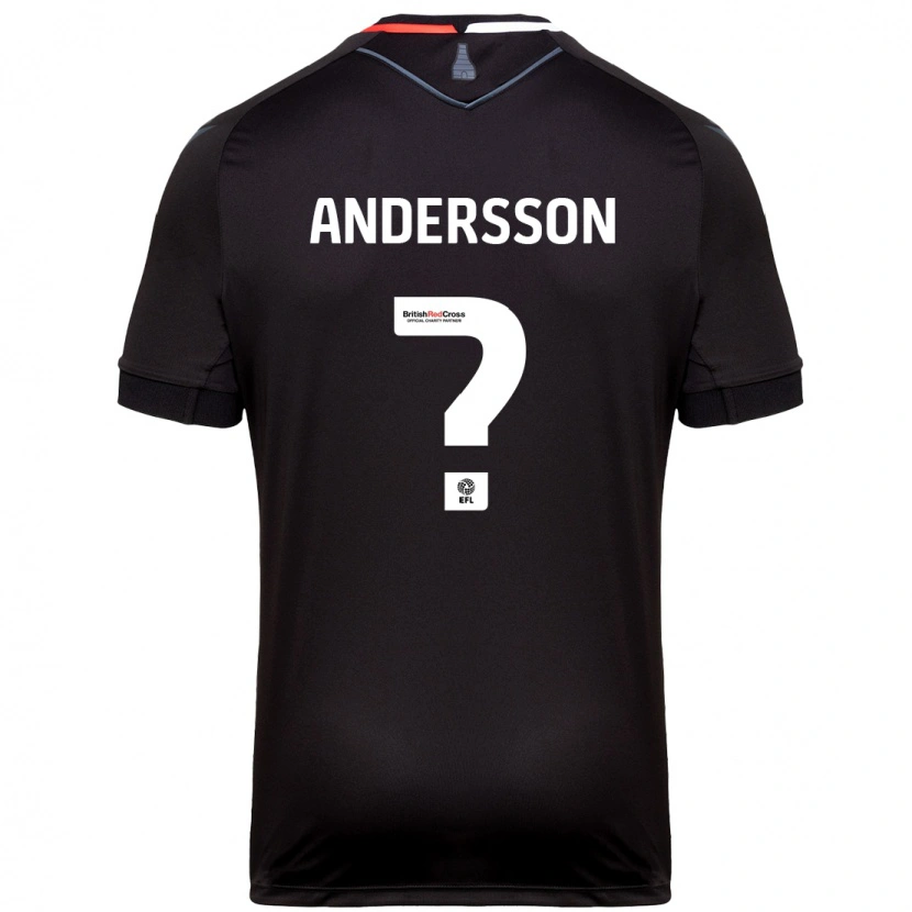 Danxen Barn Edwin Andersson #0 Svart Bortetrøye Drakt Trøye 2024/25 Skjorter T-Skjorte
