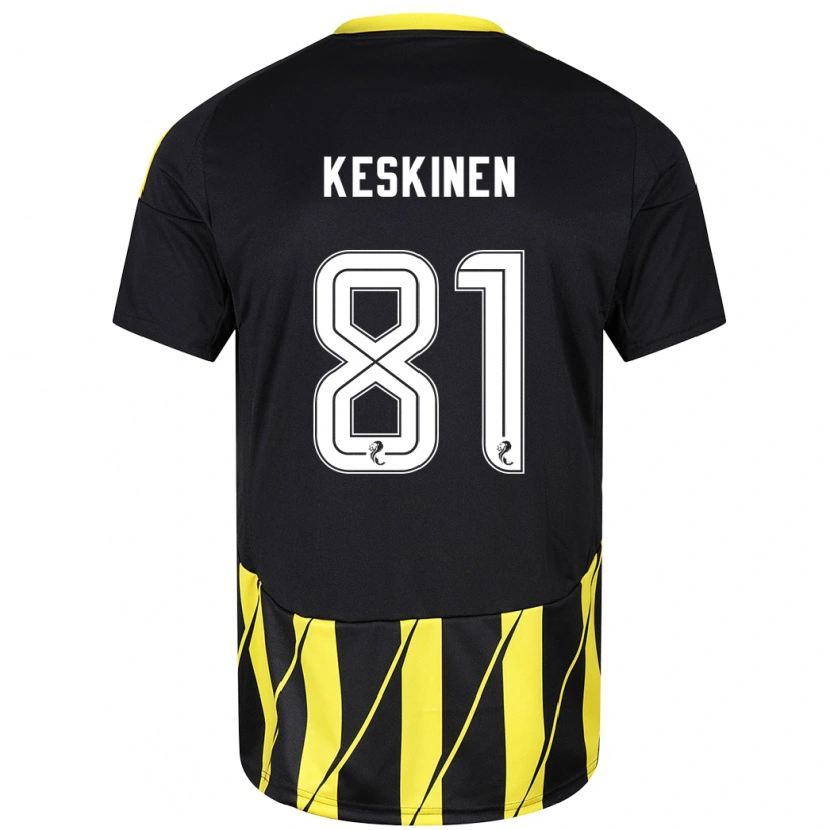 Danxen Barn Topi Keskinen #81 Svart Gul Bortetrøye Drakt Trøye 2024/25 Skjorter T-Skjorte