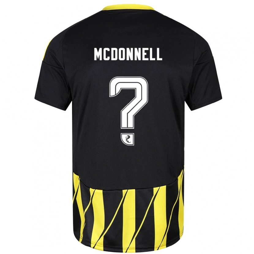 Danxen Barn Noah Mcdonnell #0 Svart Gul Bortetrøye Drakt Trøye 2024/25 Skjorter T-Skjorte