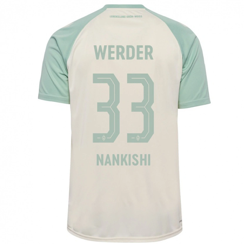 Danxen Barn Abdenego Nankishi #33 Off-White Lysegrønn Bortetrøye Drakt Trøye 2024/25 Skjorter T-Skjorte