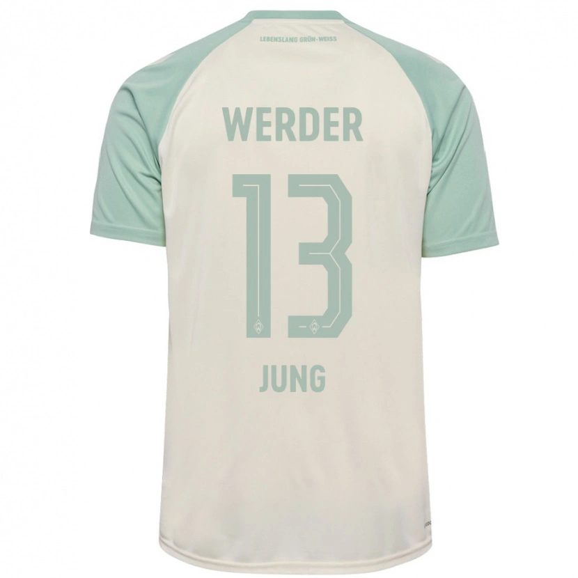 Danxen Barn Seong-Hyeon Jung #13 Off-White Lysegrønn Bortetrøye Drakt Trøye 2024/25 Skjorter T-Skjorte