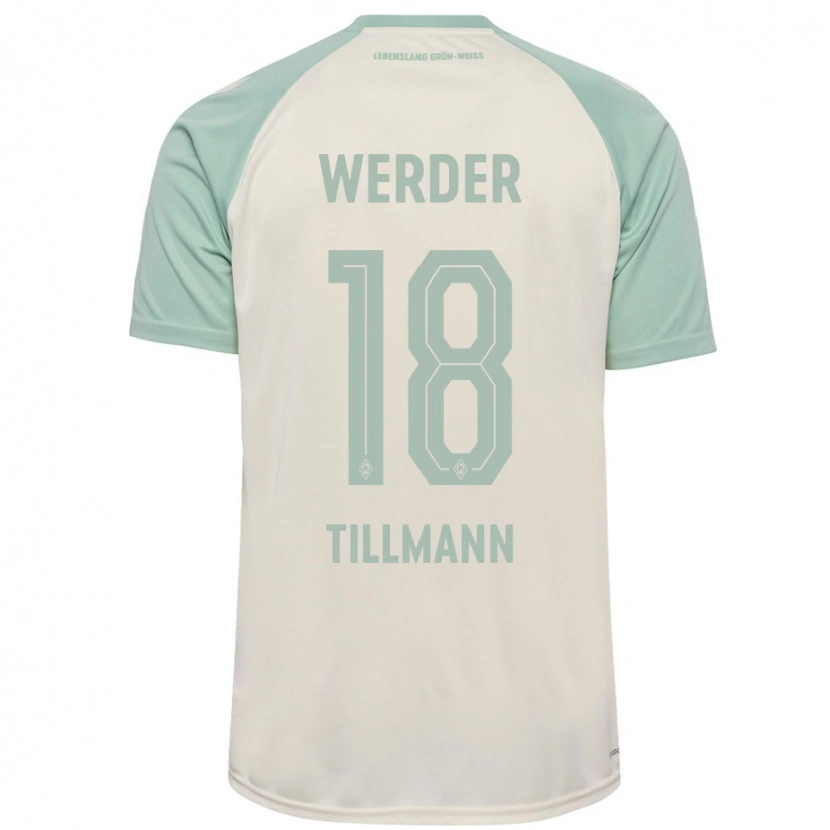 Danxen Barn Felix Tillmann #18 Off-White Lysegrønn Bortetrøye Drakt Trøye 2024/25 Skjorter T-Skjorte