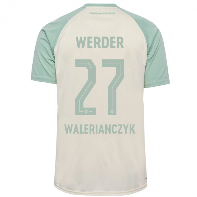 Danxen Barn Dennis Walerianczyk #27 Off-White Lysegrønn Bortetrøye Drakt Trøye 2024/25 Skjorter T-Skjorte