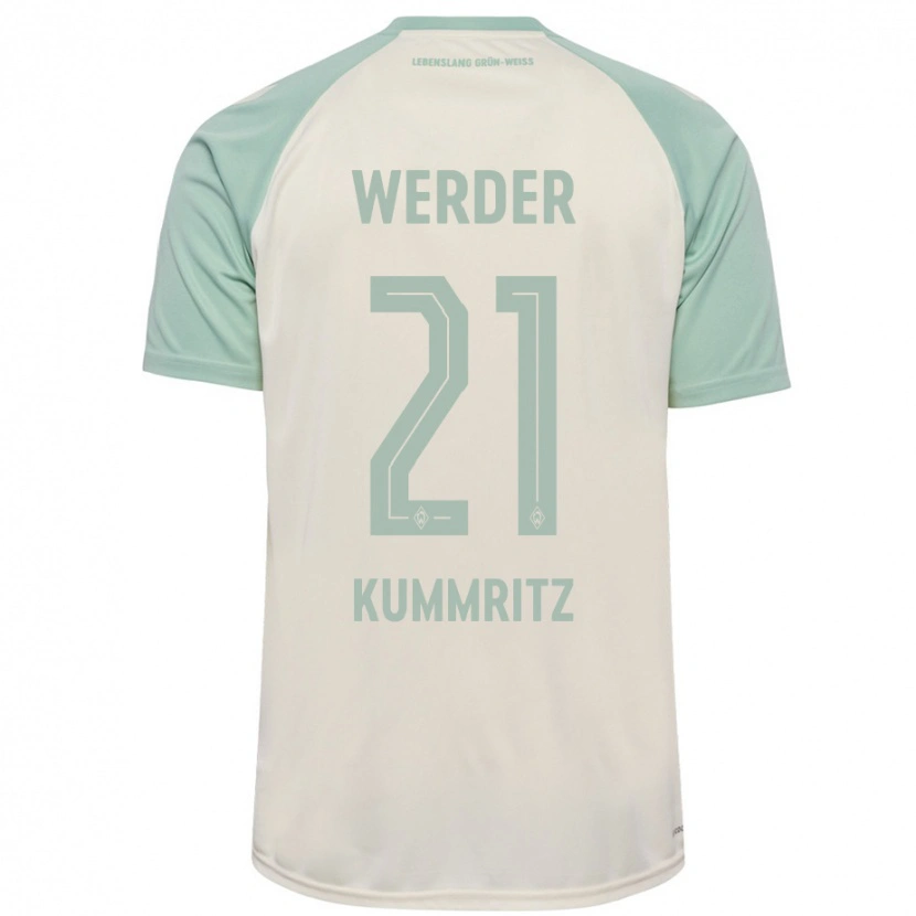 Danxen Barn Liam Kümmritz #21 Off-White Lysegrønn Bortetrøye Drakt Trøye 2024/25 Skjorter T-Skjorte