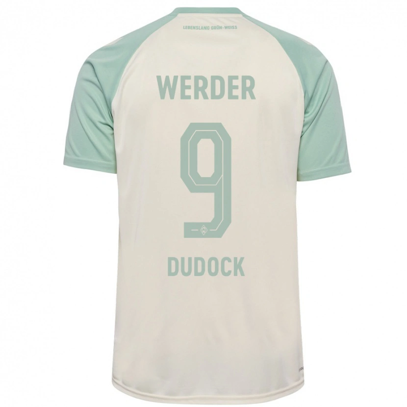 Danxen Barn Joshua Dudock #9 Off-White Lysegrønn Bortetrøye Drakt Trøye 2024/25 Skjorter T-Skjorte