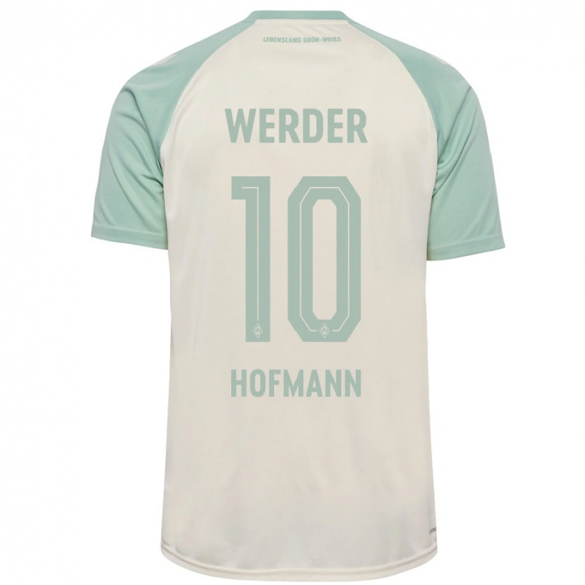 Danxen Barn Justin Hofmann #10 Off-White Lysegrønn Bortetrøye Drakt Trøye 2024/25 Skjorter T-Skjorte