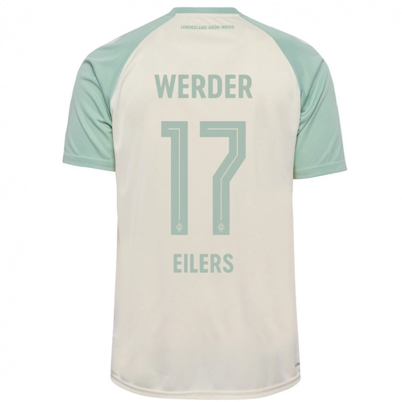 Danxen Barn Jonas Eilers #17 Off-White Lysegrønn Bortetrøye Drakt Trøye 2024/25 Skjorter T-Skjorte