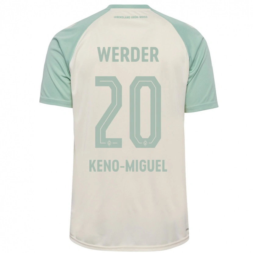 Danxen Barn Keno-Miguel Meyer #20 Off-White Lysegrønn Bortetrøye Drakt Trøye 2024/25 Skjorter T-Skjorte