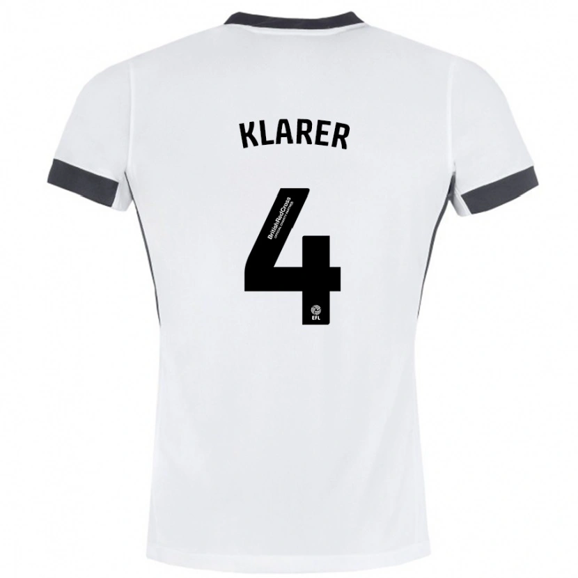 Danxen Barn Christoph Klarer #4 Hvit Svart Bortetrøye Drakt Trøye 2024/25 Skjorter T-Skjorte