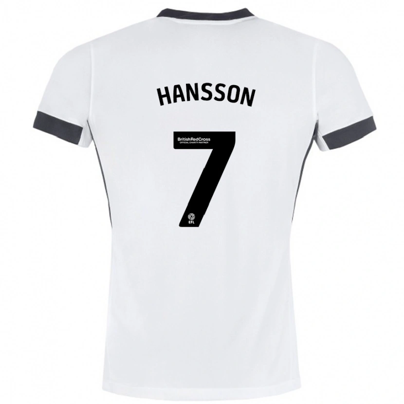Danxen Barn Emil Hansson #7 Hvit Svart Bortetrøye Drakt Trøye 2024/25 Skjorter T-Skjorte