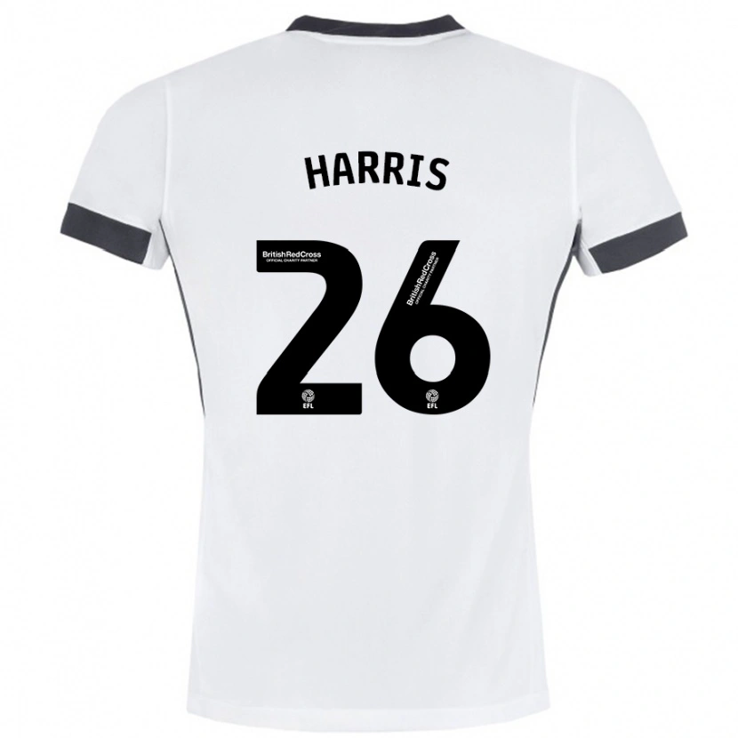 Danxen Barn Luke Harris #26 Hvit Svart Bortetrøye Drakt Trøye 2024/25 Skjorter T-Skjorte
