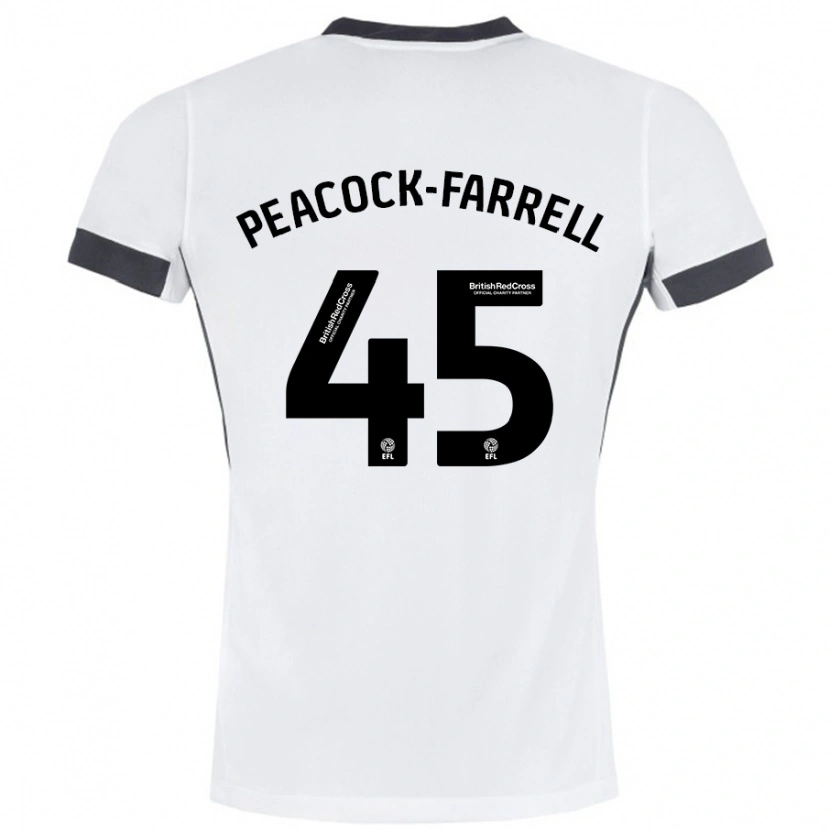 Danxen Barn Bailey Peacock-Farrell #45 Hvit Svart Bortetrøye Drakt Trøye 2024/25 Skjorter T-Skjorte