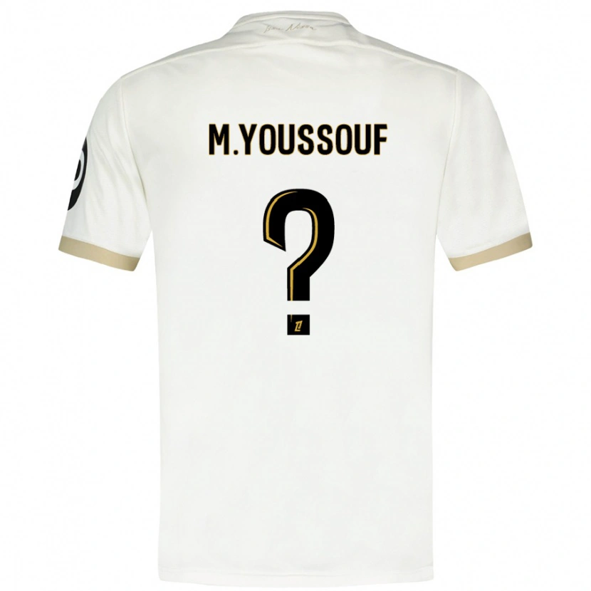 Danxen Barn Mousslim Youssouf #0 Hvitt Gull Bortetrøye Drakt Trøye 2024/25 Skjorter T-Skjorte