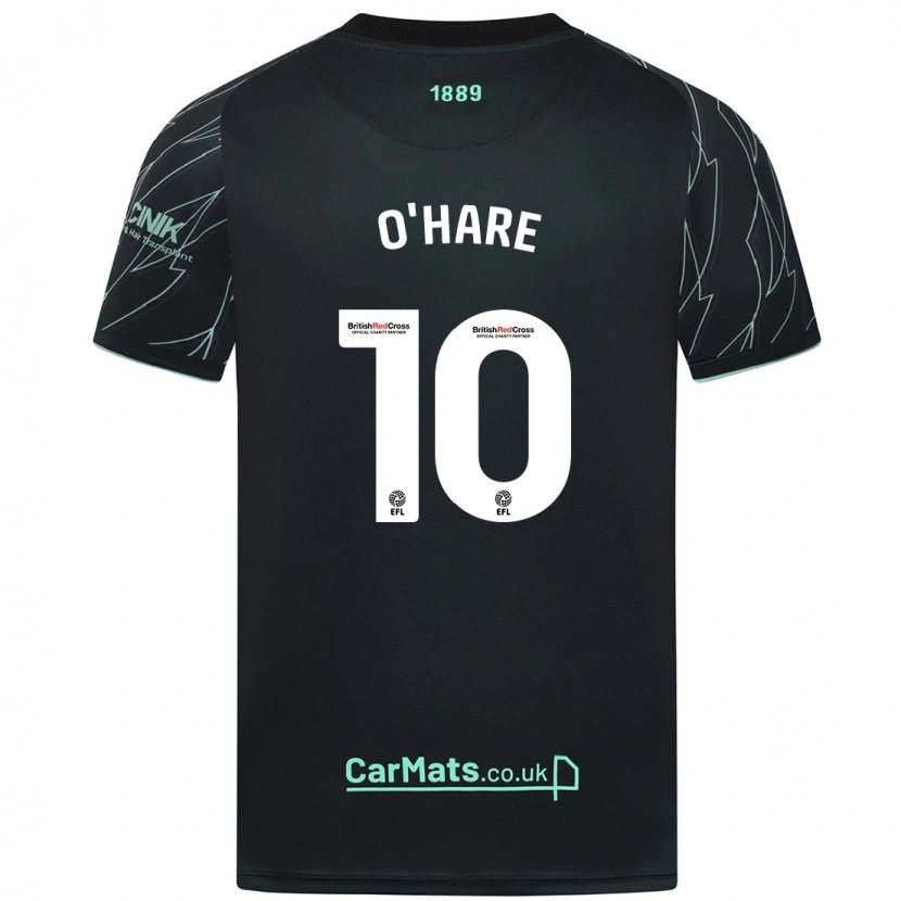 Danxen Barn Callum O'hare #10 Svart Grønn Bortetrøye Drakt Trøye 2024/25 Skjorter T-Skjorte