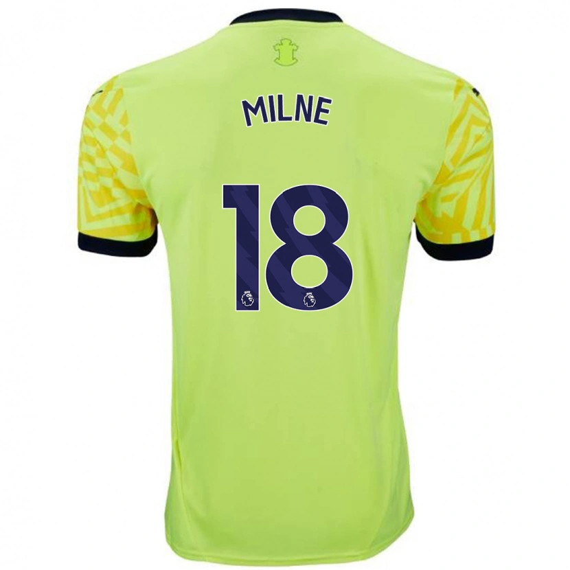 Danxen Barn Izzy Milne #18 Gul Bortetrøye Drakt Trøye 2024/25 Skjorter T-Skjorte