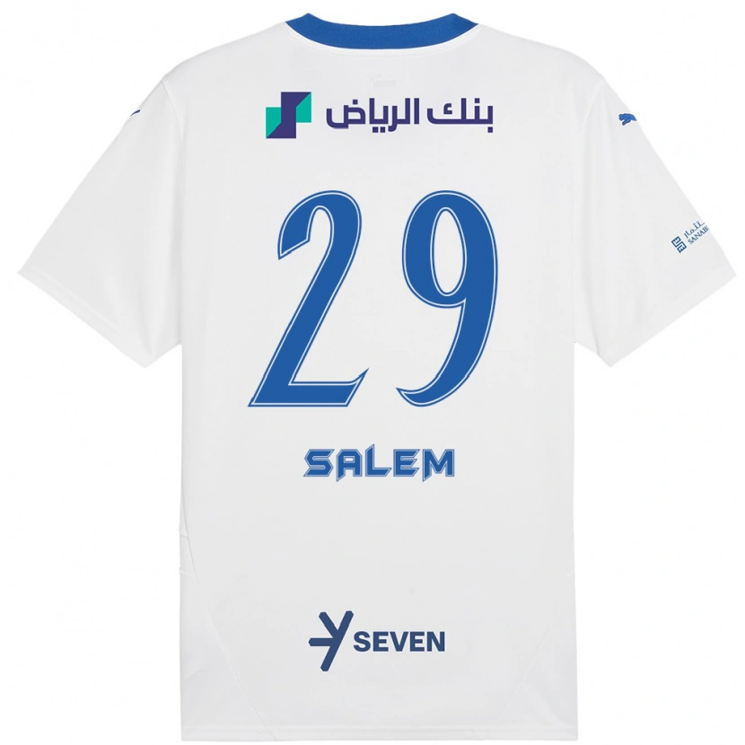 Danxen Barn Salem Al-Dawsari #29 Hvit Blå Bortetrøye Drakt Trøye 2024/25 Skjorter T-Skjorte
