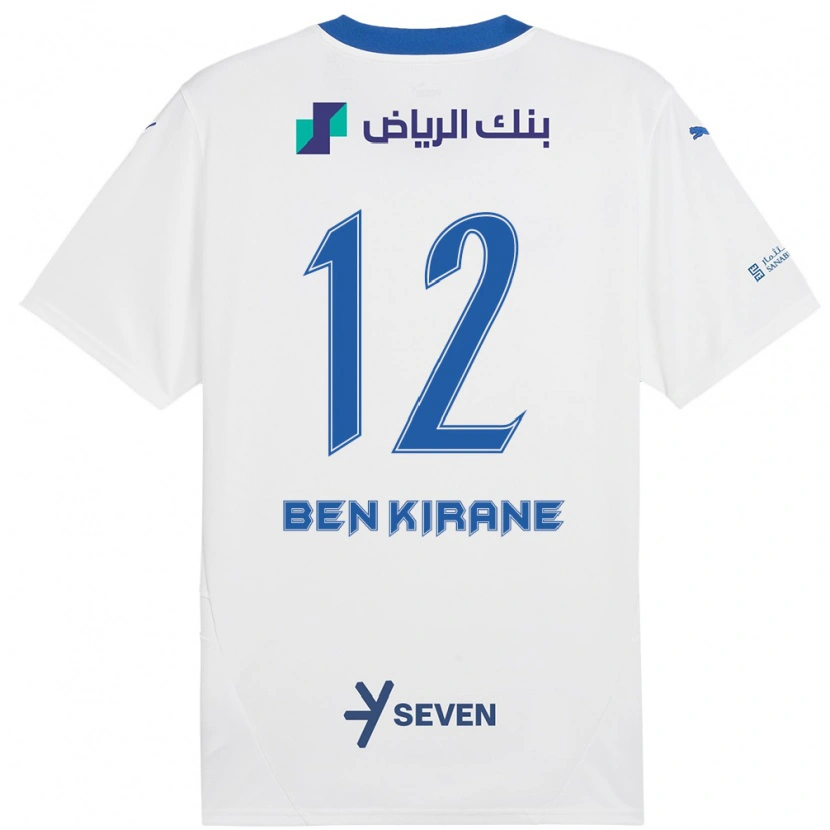 Danxen Barn Mariam Ben Kirane #12 Hvit Blå Bortetrøye Drakt Trøye 2024/25 Skjorter T-Skjorte