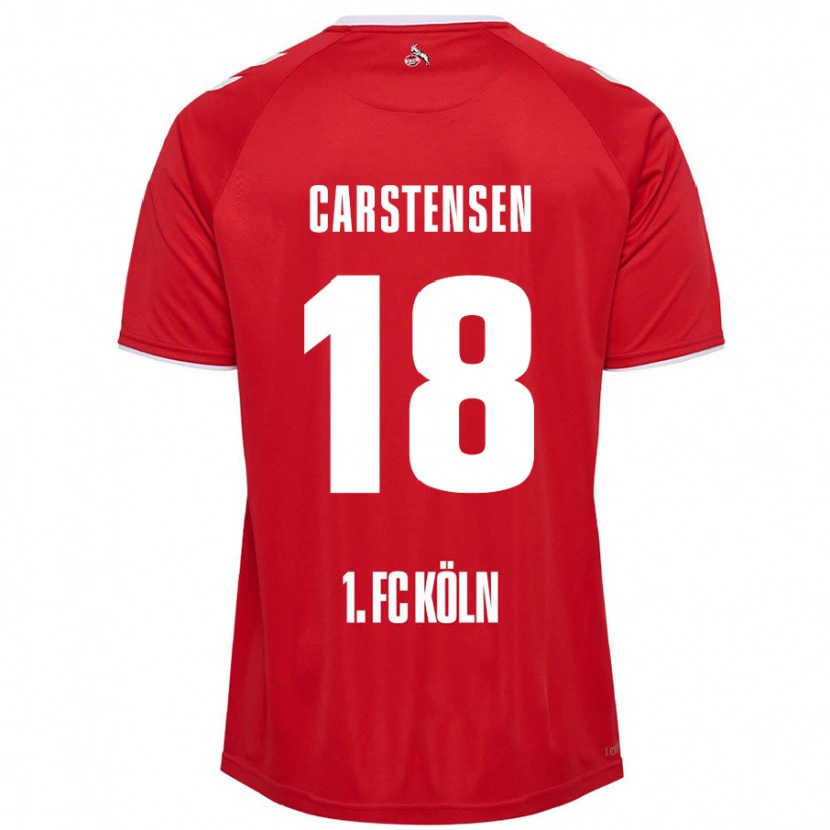 Danxen Barn Rasmus Carstensen #18 Rød Hvit Bortetrøye Drakt Trøye 2024/25 Skjorter T-Skjorte