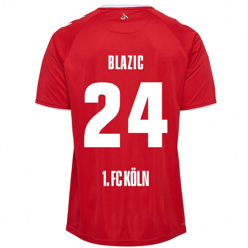 Danxen Barn Alessandro Blazic #24 Rød Hvit Bortetrøye Drakt Trøye 2024/25 Skjorter T-Skjorte