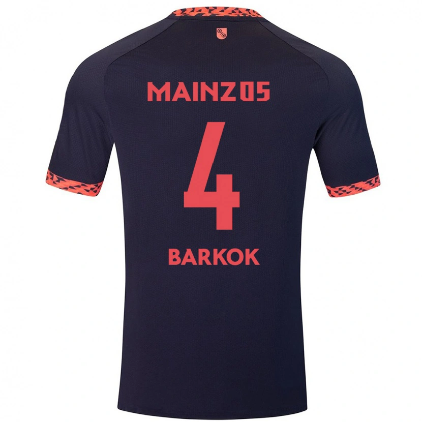 Danxen Barn Aymen Barkok #4 Blå Korallrød Bortetrøye Drakt Trøye 2024/25 Skjorter T-Skjorte