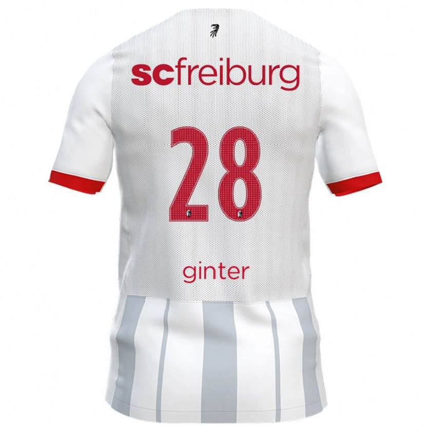 Danxen Barn Matthias Ginter #28 Hvit Grå Bortetrøye Drakt Trøye 2024/25 Skjorter T-Skjorte