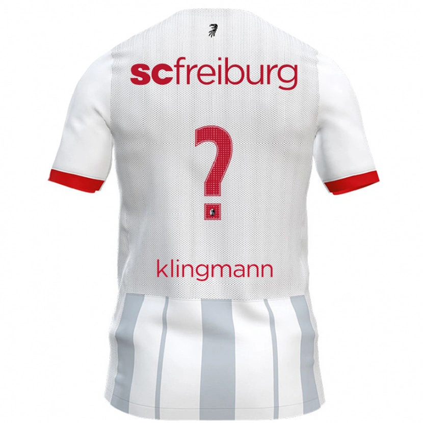 Danxen Barn Sebastian Klingmann #0 Hvit Grå Bortetrøye Drakt Trøye 2024/25 Skjorter T-Skjorte