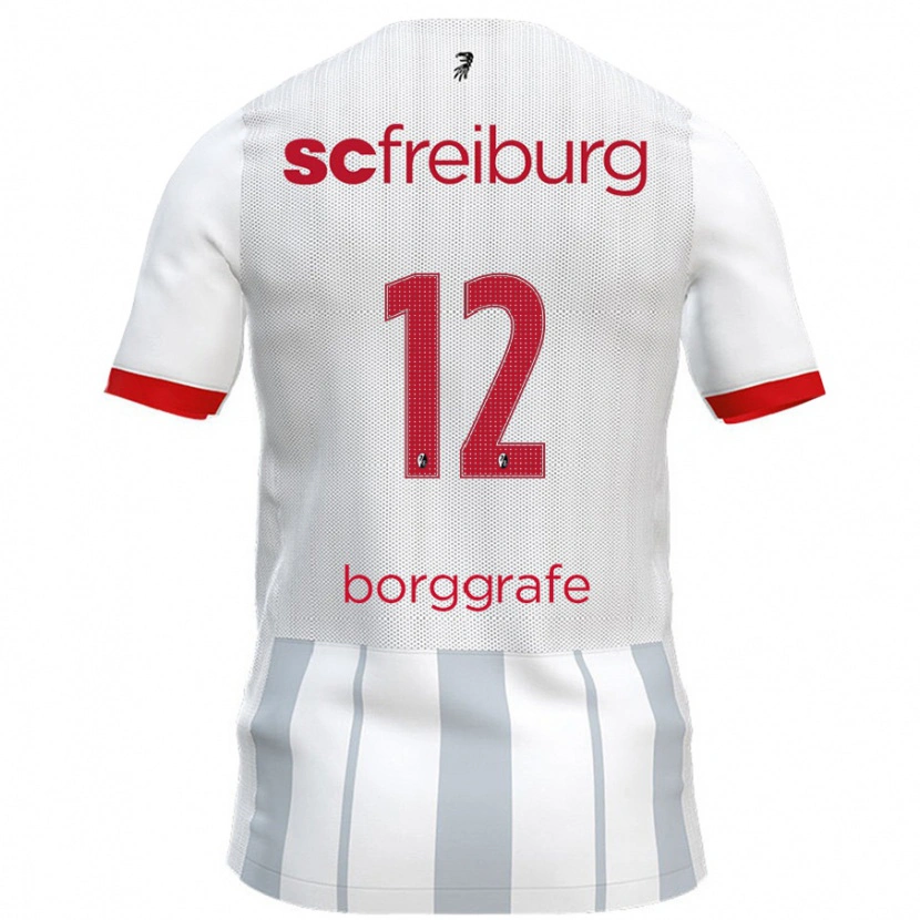 Danxen Barn Rafaela Borggräfe #12 Hvit Grå Bortetrøye Drakt Trøye 2024/25 Skjorter T-Skjorte