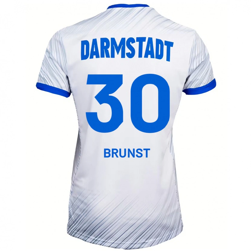 Danxen Barn Alexander Brunst #30 Hvit Blå Bortetrøye Drakt Trøye 2024/25 Skjorter T-Skjorte
