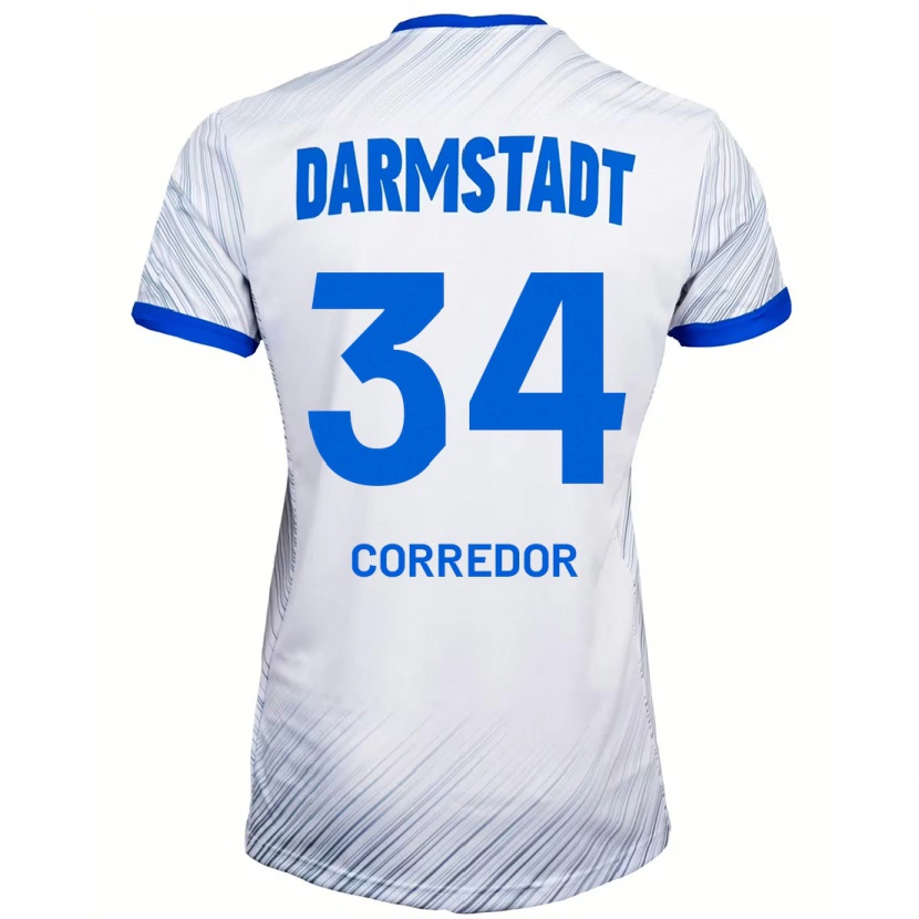 Danxen Barn Killian Corredor #34 Hvit Blå Bortetrøye Drakt Trøye 2024/25 Skjorter T-Skjorte