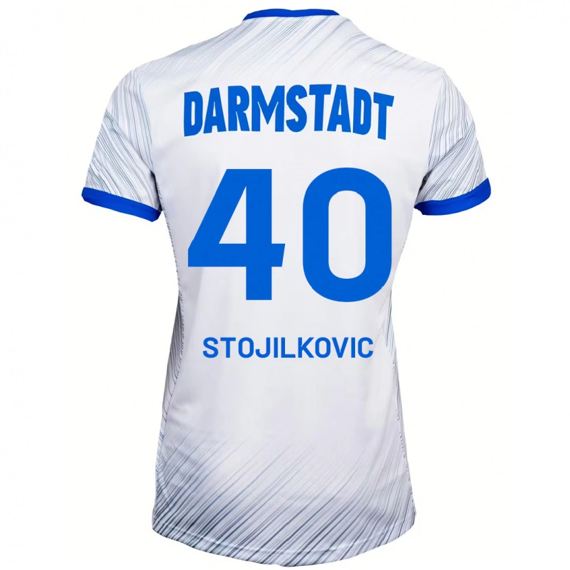 Danxen Barn Filip Stojilkovic #40 Hvit Blå Bortetrøye Drakt Trøye 2024/25 Skjorter T-Skjorte
