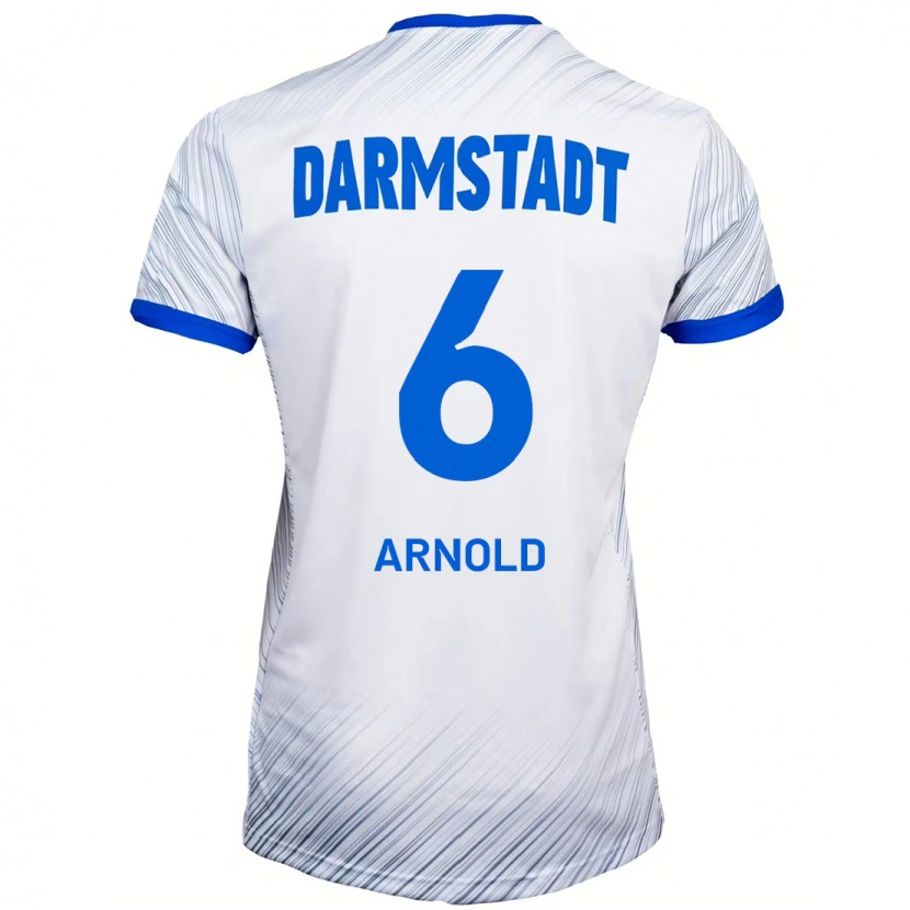 Danxen Barn Tim Arnold #6 Hvit Blå Bortetrøye Drakt Trøye 2024/25 Skjorter T-Skjorte