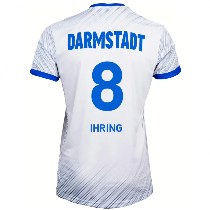 Danxen Barn Janis Ihring #8 Hvit Blå Bortetrøye Drakt Trøye 2024/25 Skjorter T-Skjorte