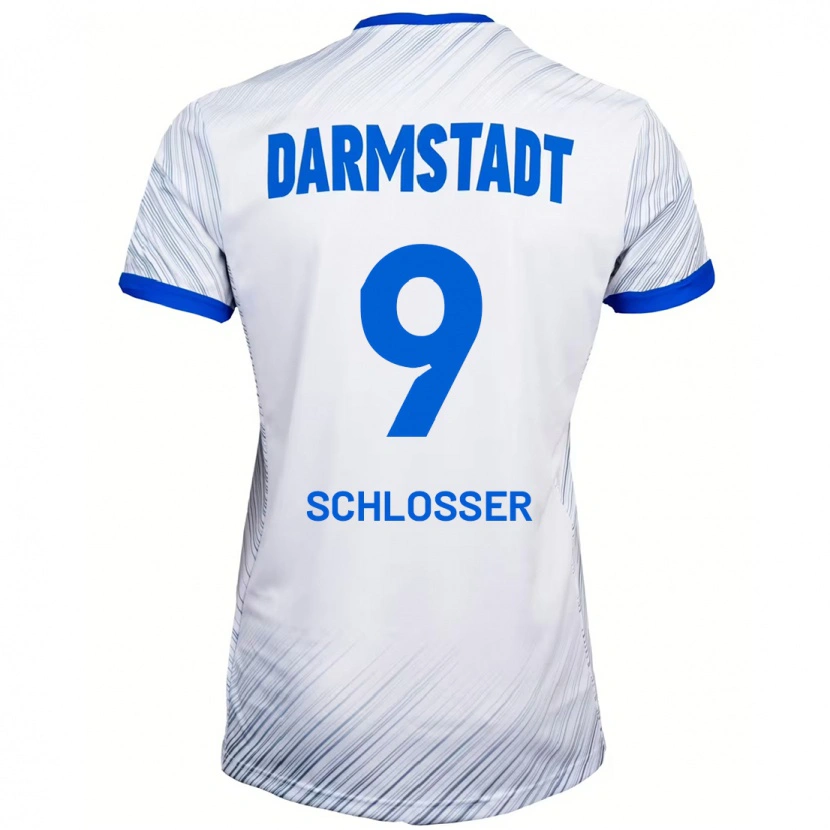Danxen Barn Mika Schlosser #9 Hvit Blå Bortetrøye Drakt Trøye 2024/25 Skjorter T-Skjorte