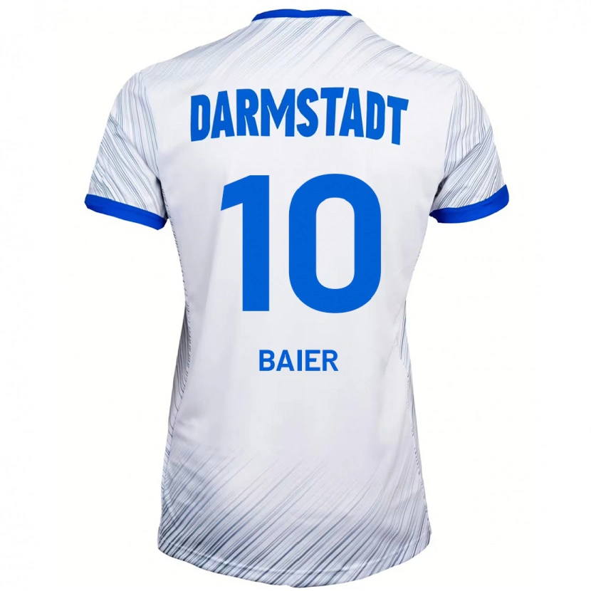 Danxen Barn Nico Baier #10 Hvit Blå Bortetrøye Drakt Trøye 2024/25 Skjorter T-Skjorte