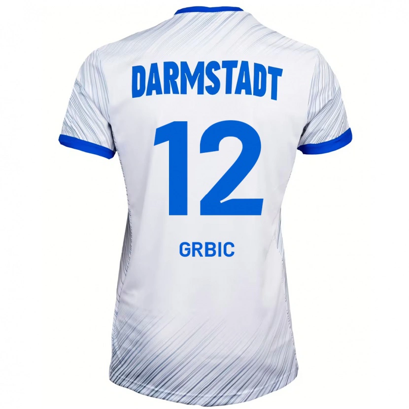 Danxen Barn Viktor Grbic #12 Hvit Blå Bortetrøye Drakt Trøye 2024/25 Skjorter T-Skjorte