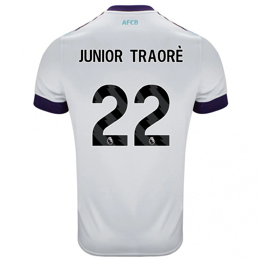 Danxen Barn Hamed Junior Traorè #22 Hvit Grønn Lilla Bortetrøye Drakt Trøye 2024/25 Skjorter T-Skjorte